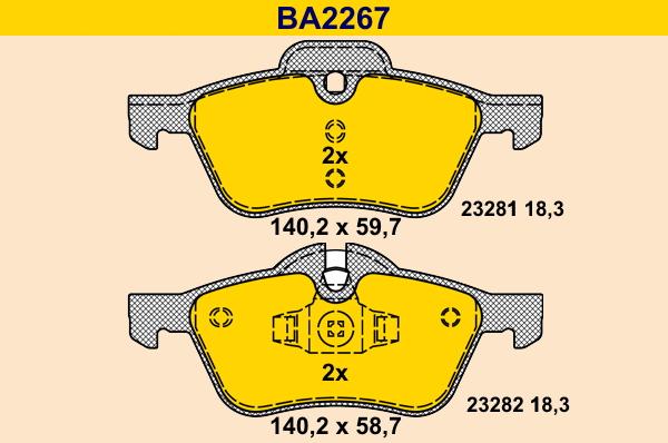 Barum BA2267 - Bremžu uzliku kompl., Disku bremzes ps1.lv