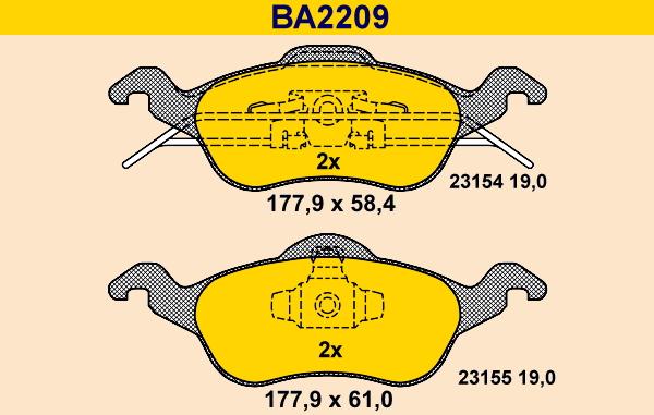 Barum BA2209 - Bremžu uzliku kompl., Disku bremzes ps1.lv
