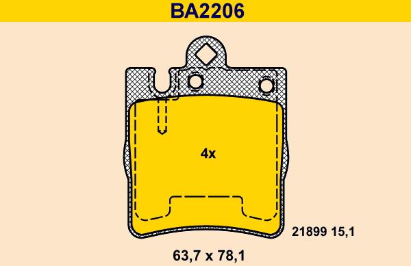 Barum BA2206 - Bremžu uzliku kompl., Disku bremzes ps1.lv