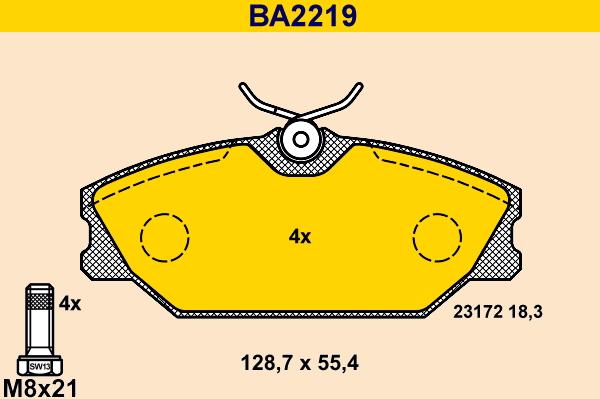 Barum BA2219 - Bremžu uzliku kompl., Disku bremzes ps1.lv