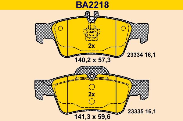 Barum BA2218 - Bremžu uzliku kompl., Disku bremzes ps1.lv