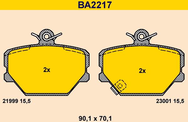 Barum BA2217 - Bremžu uzliku kompl., Disku bremzes ps1.lv