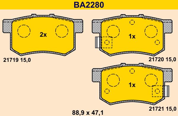 Barum BA2280 - Bremžu uzliku kompl., Disku bremzes ps1.lv