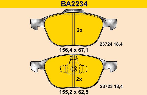 Barum BA2234 - Bremžu uzliku kompl., Disku bremzes ps1.lv
