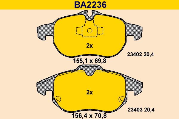 Barum BA2236 - Bremžu uzliku kompl., Disku bremzes ps1.lv