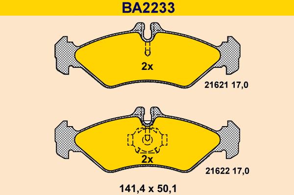 Barum BA2233 - Bremžu uzliku kompl., Disku bremzes ps1.lv