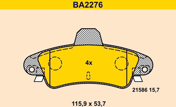 Barum BA2276 - Bremžu uzliku kompl., Disku bremzes ps1.lv