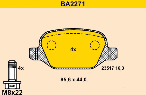 Barum BA2271 - Bremžu uzliku kompl., Disku bremzes ps1.lv