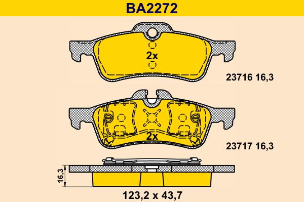 Barum BA2272 - Bremžu uzliku kompl., Disku bremzes ps1.lv