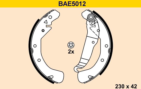 Barum BAE5012 - Bremžu loku komplekts ps1.lv