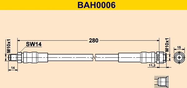 Barum BAH0006 - Bremžu šļūtene ps1.lv