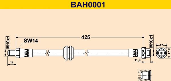 Barum BAH0001 - Bremžu šļūtene ps1.lv