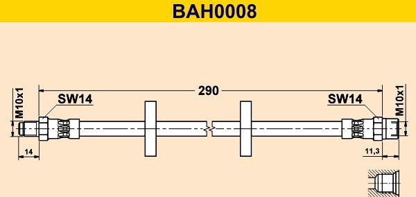 Barum BAH0008 - Bremžu šļūtene ps1.lv