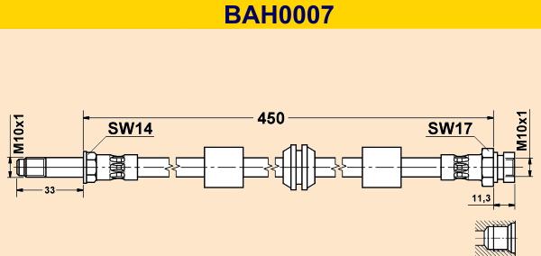 Barum BAH0007 - Bremžu šļūtene ps1.lv