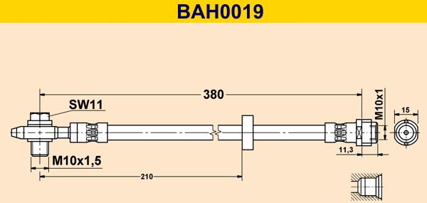 Barum BAH0019 - Bremžu šļūtene ps1.lv