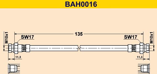 Barum BAH0016 - Bremžu šļūtene ps1.lv