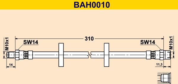 Barum BAH0010 - Bremžu šļūtene ps1.lv