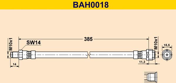 Barum BAH0018 - Bremžu šļūtene ps1.lv