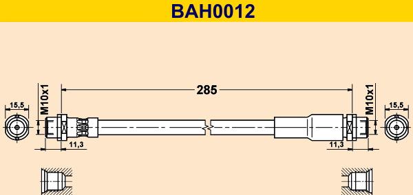 Barum BAH0012 - Bremžu šļūtene ps1.lv