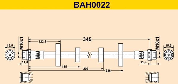 Barum BAH0022 - Bremžu šļūtene ps1.lv