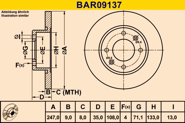 Barum BAR09137 - Bremžu diski ps1.lv