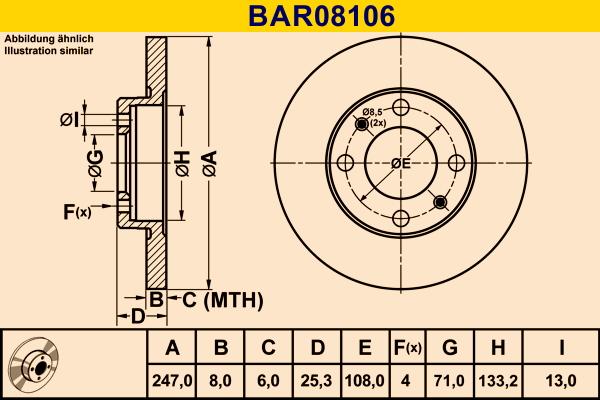 Barum BAR08106 - Bremžu diski ps1.lv