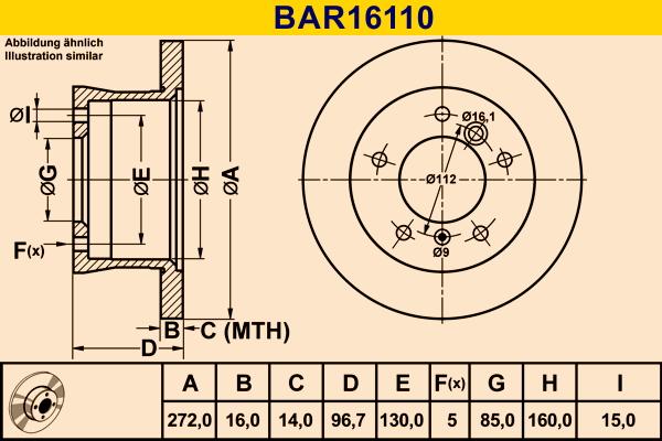 Barum BAR16110 - Bremžu diski ps1.lv