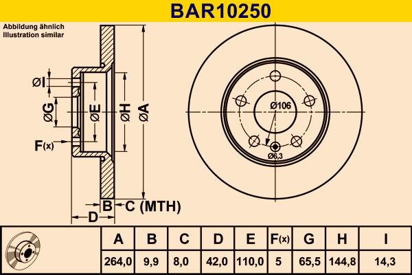 Barum BAR10250 - Bremžu diski ps1.lv