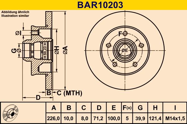 Barum BAR10203 - Bremžu diski ps1.lv