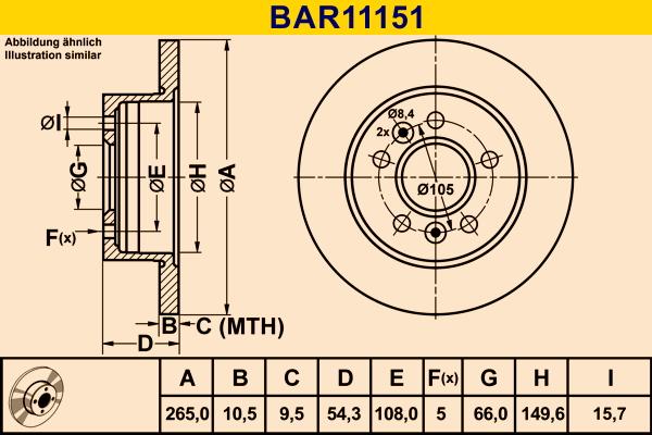 Barum BAR11151 - Bremžu diski ps1.lv