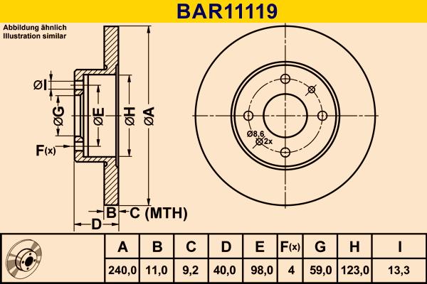 Barum BAR11119 - Bremžu diski ps1.lv