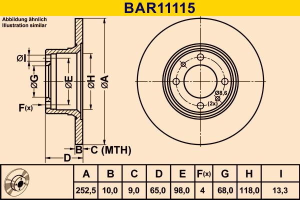 Barum BAR11115 - Bremžu diski ps1.lv