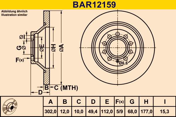 Barum BAR12159 - Bremžu diski ps1.lv