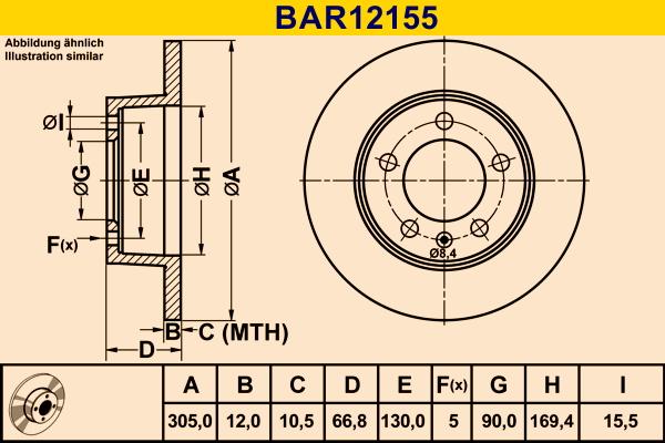 Barum BAR12155 - Bremžu diski ps1.lv
