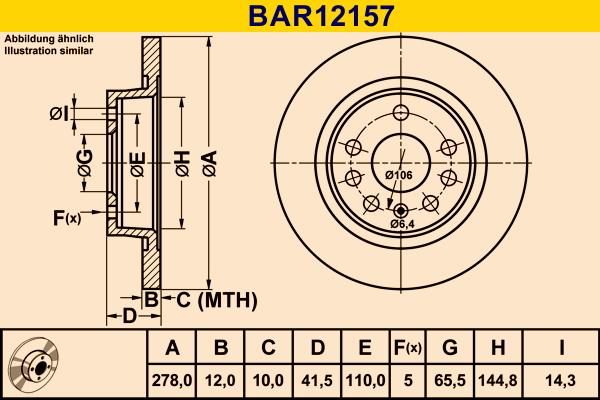 Barum BAR12157 - Bremžu diski ps1.lv