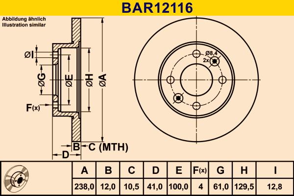 Barum BAR12116 - Bremžu diski ps1.lv