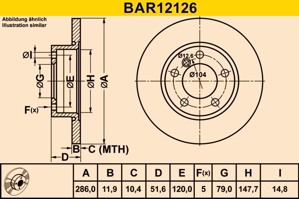 Barum BAR12126 - Bremžu diski ps1.lv