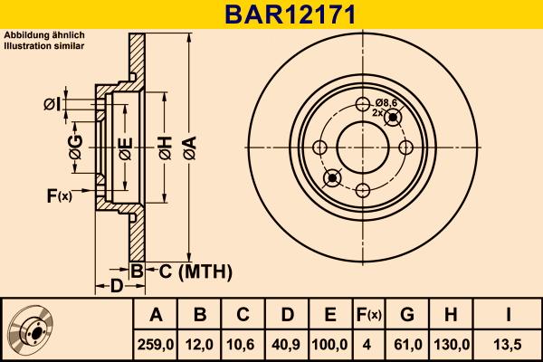 Barum BAR12171 - Bremžu diski ps1.lv