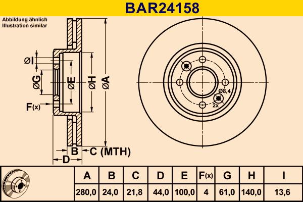 Barum BAR24158 - Bremžu diski ps1.lv