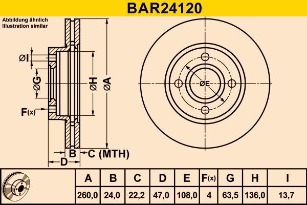 Barum BAR24120 - Bremžu diski ps1.lv