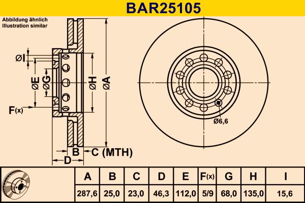 Barum BAR25105 - Bremžu diski ps1.lv