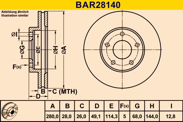 Barum BAR28140 - Bremžu diski ps1.lv