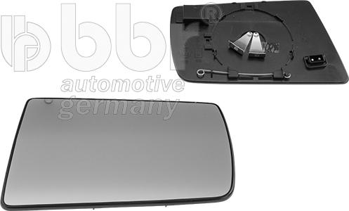 BBR Automotive 001-80-13907 - Spoguļstikls, Ārējais atpakaļskata spogulis ps1.lv