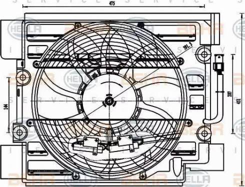 BEHR HELLA Service 8EW 351 040-101 - Ventilators, Gaisa kond. sistēmas kondensators ps1.lv