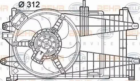 BEHR HELLA Service 8EW 351 039-591 - Ventilators, Motora dzesēšanas sistēma ps1.lv