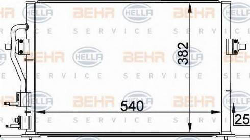 BEHR HELLA Service 8FC 351 035-584 - Kondensators, Gaisa kond. sistēma ps1.lv