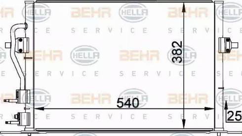 BEHR HELLA Service 8FC 351 035-581 - Kondensators, Gaisa kond. sistēma ps1.lv