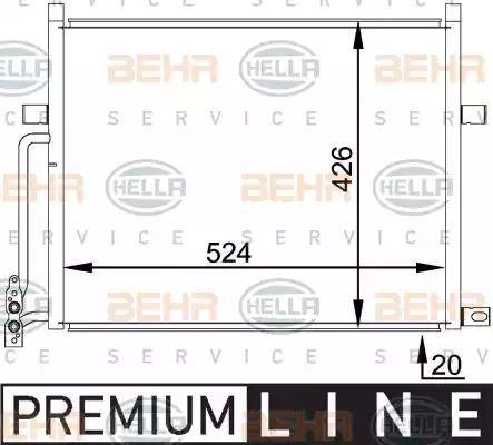 BEHR HELLA Service 8FC 351 038-201 - Kondensators, Gaisa kond. sistēma ps1.lv