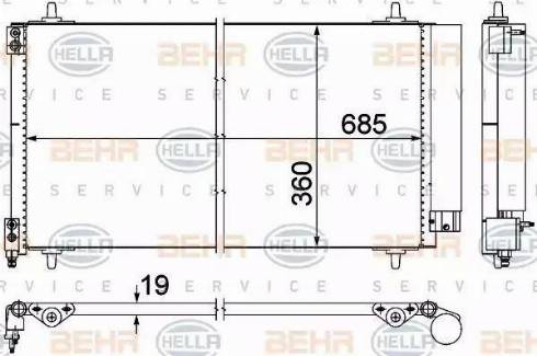 BEHR HELLA Service 8FC 351 309-401 - Kondensators, Gaisa kond. sistēma ps1.lv