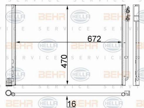 BEHR HELLA Service 8FC 351 309-144 - Kondensators, Gaisa kond. sistēma ps1.lv